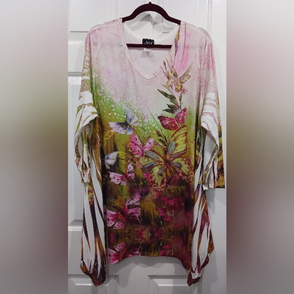 Jostar Butterfly Asymetric Tunic Top 2X